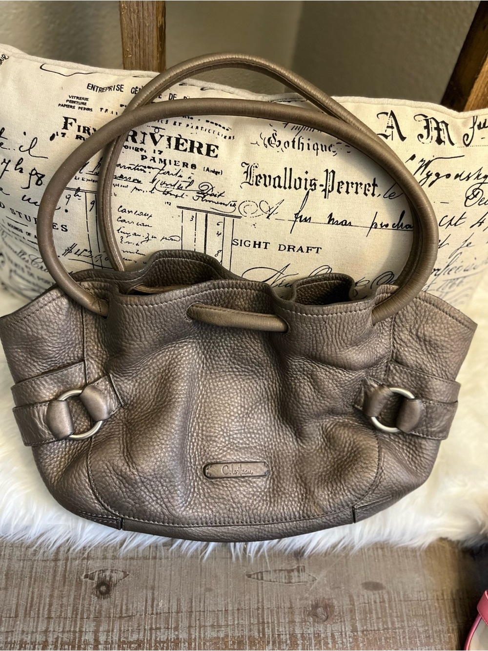 Cole Haan Pebbled Taupe Shoulder Bag